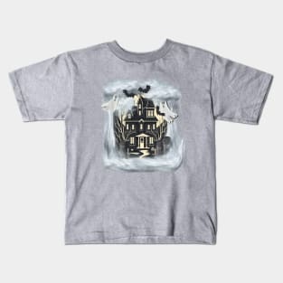 Halloween Spooky Haunted House Kids T-Shirt